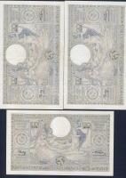 Belgium 1943.8.18. 100Fr/20B (5x) egymásutáni sorszámmal! T:II+ Csak egyszer hajtva, törve nem!