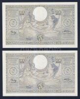 Belgium 1943.8.18. 100Fr/20B (5x) egymásutáni sorszámmal! T:II+ Csak egyszer hajtva, törve nem!