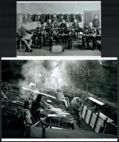 cca 1945 előtt készült felvételek katonákról (lövészárokban, szabóműhelyben, műteremben, stb.), 5 db...