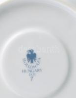 Hollóházi Hajnalka mintás 6 személyes porcelán mokkás készlet. Kézzel festett, jelzett, kisebb kopás...