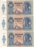 1941. 20P (3x) sorszámkövetők "C 136 035585 - C 136 035587" T:XF Adamo P12