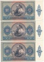 1941. 20P (3x) sorszámkövetők "C 136 035585 - C 136 035587" T:XF Adamo P12