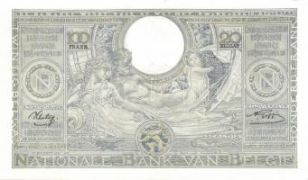 Belgium 1943.8.18. 100Fr/20B (5x) egymásutáni sorszámmal! T:II+ Csak egyszer hajtva, törve nem!