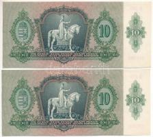 1936. 10P (2x) sorszámkövetők "B 579 081863 - B 579 081864" T:VF Adamo P9