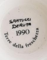 Santucci Deruta 4 személyes köretes készlet, jelzett, kopással, d: 11-23 cm