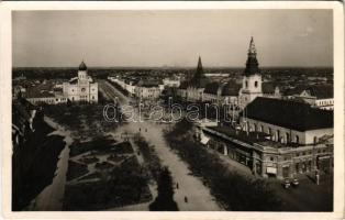 1939 Kecskemét, látkép, zsinagóga, Fuchs Samu üzlete (EK)