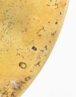 cca XX. sz. eleje, Egyházi ostyakínáló, aranyozott ezüst (Ag), jelzett, kopással, d: 16,5 cm, nettó:...