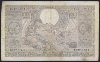 Belgium 1939.3.3. 100Fr/20B T:III