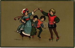 Children playing. Druck u. Verlag von B. Dondorf No. 502. s: Ethel Parkinson (fa)