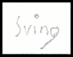 Sving jelzéssel: Formák, vegyes technika, karton, 29x14 cm