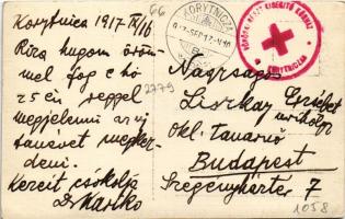 1917 Koritnyica, Korytnica; látkép / general view, spa. photo + "Vöröskereszt kisegítő kórház K...