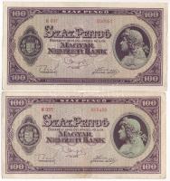 1945. 100P (2x) az egyik vízjeles papíron T:F,VG  Adamo P18