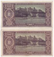 1945. 100P (2x) az egyik vízjeles papíron T:F,VG 
Adamo P18