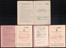 cca 1954-1961 3 db OTP takarékbetétkönyv