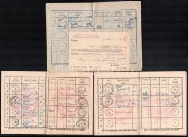 cca 1954-1961 3 db OTP takarékbetétkönyv