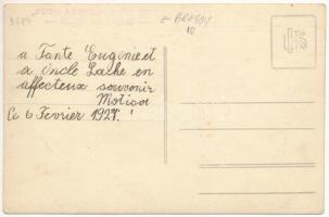 1927 Brassó, Kronstadt, Brasov; síelő gyerek, téli sport / ski, winter sport. Foto Angelo photo