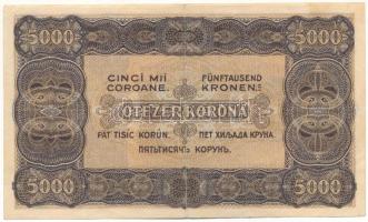 1923. 5000K "5 B11 707147", "Magyar Pénzjegynyomda Rt. Budapest" nyomdahely jelö...