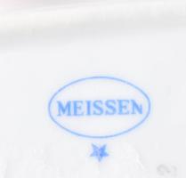 2 db Meisseni porcelán tálka Kézzel festett, jelzett, kis kopással 9x6 cm