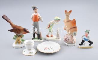 Vegyes porcelán figura tétel: Drasche, Aquincum, stb nagyrészt hibátlan