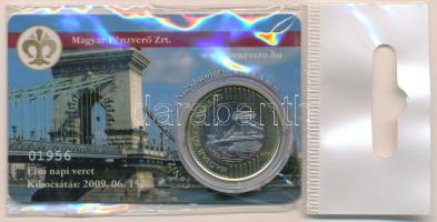 2009. 200Ft elsőnapi veret sorszámozott plasztikkártyán "01956" T:UNC