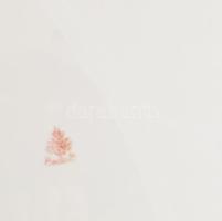 Fajansz reggeliző tálca. Matricás, jelzett, egyik fém füle hiányzik d: 31 cm