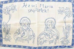 Retro hímzett falvédő 80x50 cm