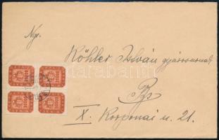 1946 (21. díjszabás) Budapest helyi levél 2 x 30.000MP négyestömbbel