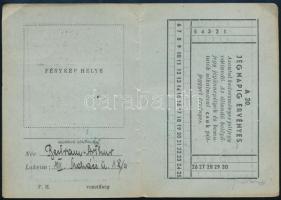 1946-47 Ormos Jégpálya (Múzeum körút 2.) bérletjegy, Bertram Arthur névre, fénykép nélkül, "Tis...