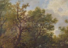 Remi (Remy) van Haanen, Remigius Adrianus van Haanen (1812-1894): Szarvas a vízben. Olaj, fatábla. J...