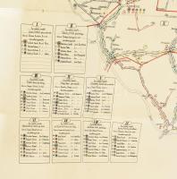 1939 A Pécsi M. Kir. Postaigazgatóság felügyeleti és vonaltérképe, 1 : 200.000, nagyméretű térkép, B...