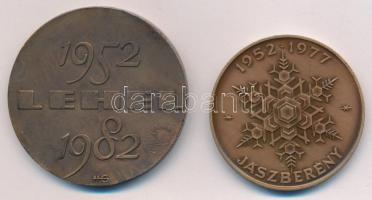 1977. "25 éves a Hűtőgépgyár / 1952-1977 Jászberény" bronz emlékérem (43mm) + 1982. "...
