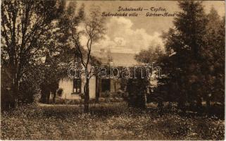 1911 Stubnyafürdő, Túróchévíz, Stubnianske Teplice, Turcianske Teplice; Zahradnická villa / Gärtner Haus / Kertész ház