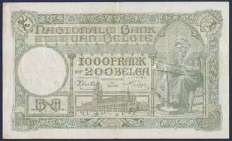 Belgium 1943.2.15. 1000Fr/200B T:III+