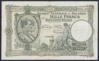 Belgium 1942.10.19. 1000Fr/200B T:III+