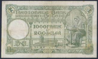Belgium 1939.9.22. 1000Fr/200B T:III+