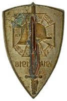 ~1930. "Országos Frontharcos Szövetség" ezüstözött bronz lemezjelvény, hátoldalon "BE...