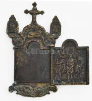 cca XIX. sz. második fele, Utazó triptichon, bronz, 13x15 cm