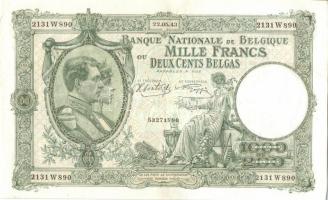 Belgium 1943.11.15. 1000Fr/200B T:II+