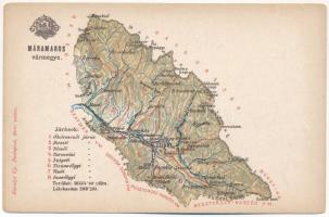 Máramaros vármegye térképe. Kiadja Károlyi Gy. / Map of Maramures county