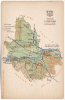 Esztergom vármegye térképe. Kiadja Károlyi Gy. (apró szakadás / tiny tear)