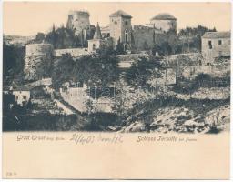 1903 Fiume, Rijeka; Grad Trsat kraj Ricke / Schloss Tersatto - 2-tiled folding panoramacard (fl)