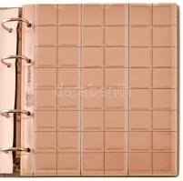 Négygyűrűs műbőr érmeberakó album 17 berakólappal, összesen 586db férőhellyel különböző méretű érmék...