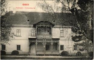 1915 Gödöllő, park részlet a Várkapitányi lakkal + "GÖDÖLLŐ P.U." (fl)