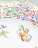 Herendi Viktória VBO áttört mintás dísztál. Falra akasztható, kézzel festett, jelzett, hibátlan, d: ...