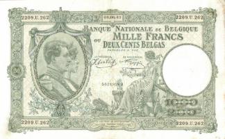 Belgium 1943.6.8. 1000Fr/200B T:II