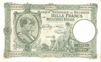 Belgium 1943.6.9. 1000Fr/200B T:II