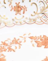 Herend Indiai kosár rust mintás áttört kínáló. Jelzett, hibátlan, 23x17,5 cm