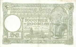 Belgium 1943.10.14. 1000Fr/200B T:II