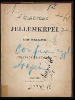 Brankovics György: Shakespeare jellemképei. Ujabb tanulmányok. Bp.,(1878),Aigner Lajos, (Rudnyánszky...