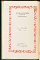 Surányi Miklós műveinek emlékkiadása, 3 kötet: Surányi Miklós: A trianoni páva / A gyujtogató.; A szent hegy / A mágus.; Domoszlay László. Bp., 1936, Singer és Wolfner. Kiadói aranyozott félvászon sorozatkötésben, nagyrészt jó állapotban, az egyik kötet borítója kissé sérült.